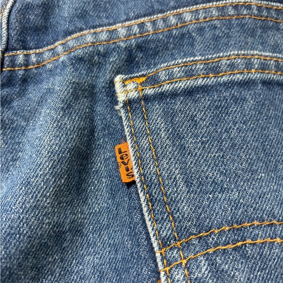 Vintage 70's Levi's Orange Tab 536 Boot Cut Dark Wash Jeans 40x30 - Picture 10 of 13